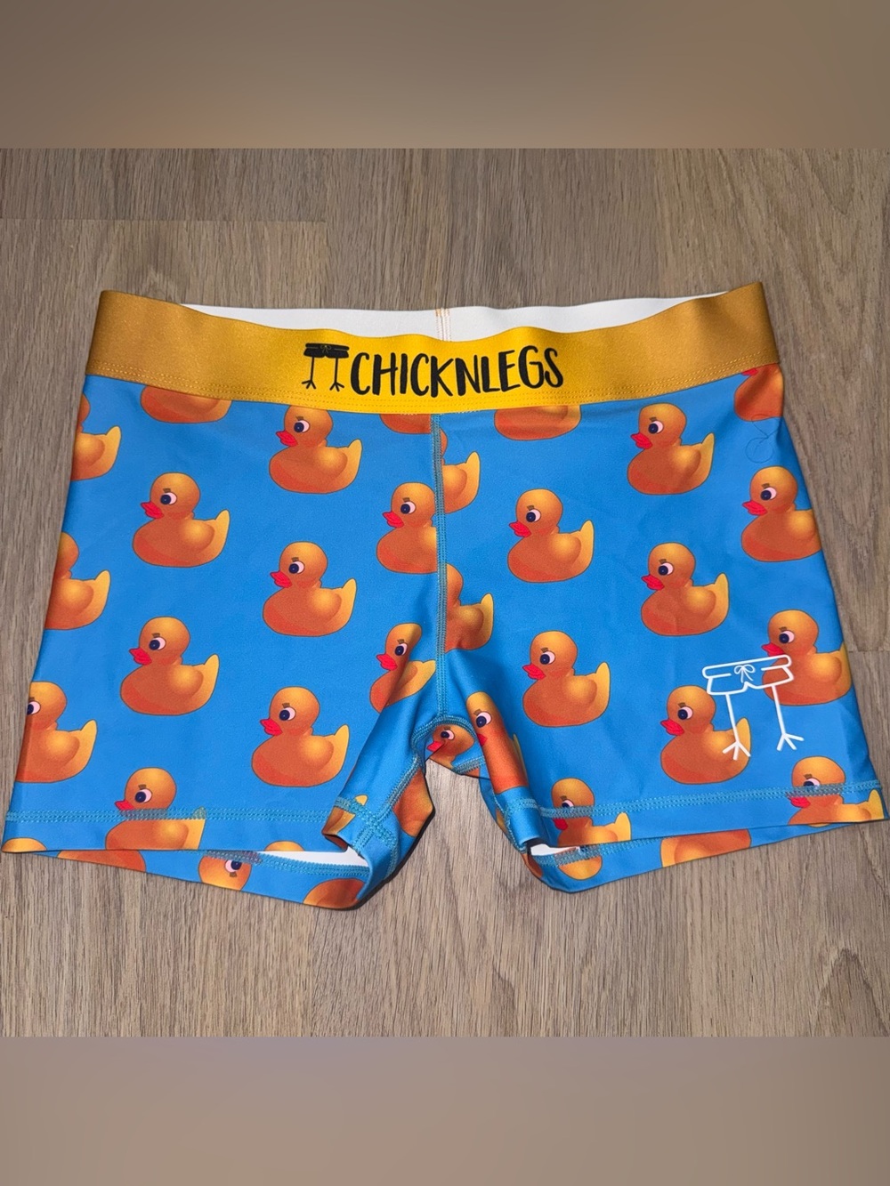 ChicknLegs Women’s Rubber Duck Pattern Athletic Shorts - Size Medium